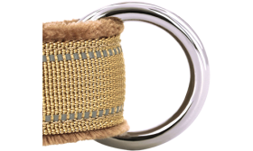 Brown soft padded reflective dog harness with no-pull design, enhanced visibility with adjustable straps, long lasting.