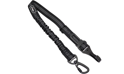 Reflective black safety seat belt dog leash, 55 - 65 cm length, adjustable strap, with metal clip for worry-free travels.