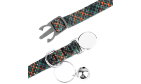 Plaid breakaway cat collar with a metallic buckle, adjustable and lightweight for comfort, durable and strong.