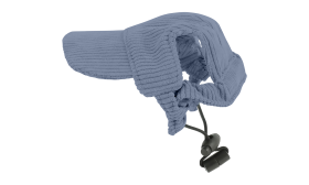 Breathable Dog Sports Hat for Summer Corgi wearing a breathable blue ribbed dog sports hat, lightweight, high-quality, cool and fashionable look.