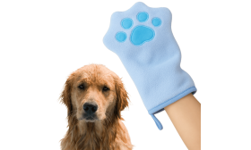 Microfibre Pet Glove Towel – Soft Coral Fleece Drying Mitt for Dogs & Cats